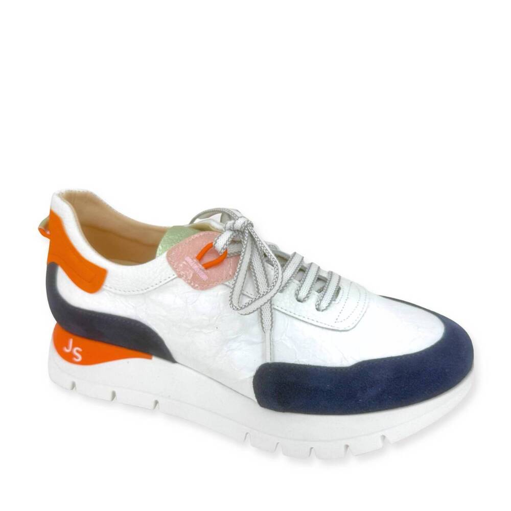 NEW JOSE SAENZ women's belen sneakers in white/navy